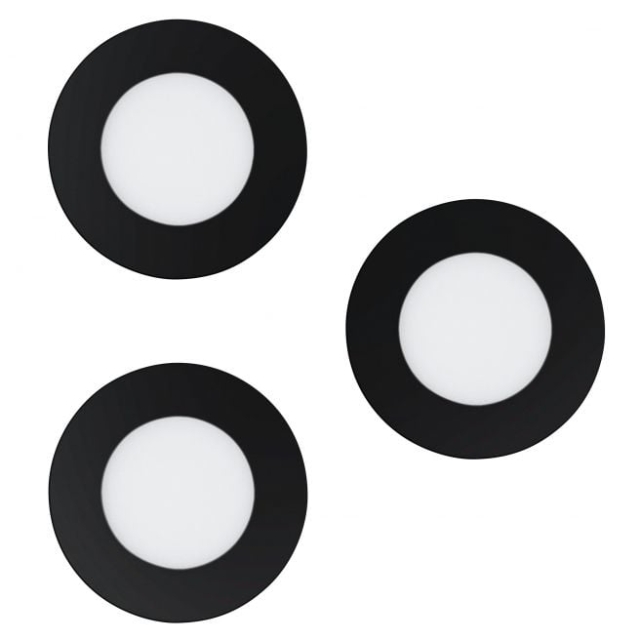 Eglo Set of 3x Fueva-Z recessed black Ø8.5 - TW - Zigbee, Bluetooth