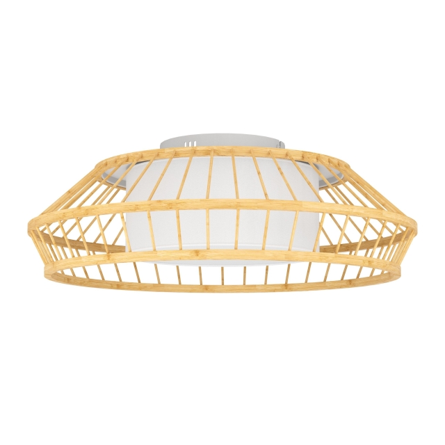 Eglo Yuku-Z ceiling lamp bamboo Ø46 - RGB + TW - Zigbee, Bluetooth