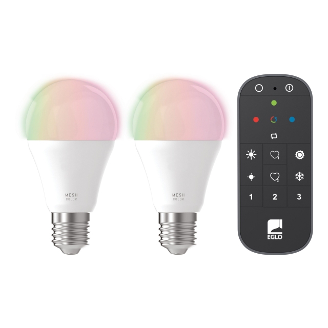 Eglo Set of 2x E27 A60, remote control - RGB + TW - Zigbee, Bluetooth
