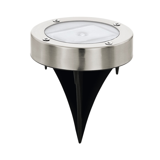 Eglo Solar Pathway Lighting Ø200 RS - Stainless Steel, Black - 2 cm height, 8.5 cm diameter