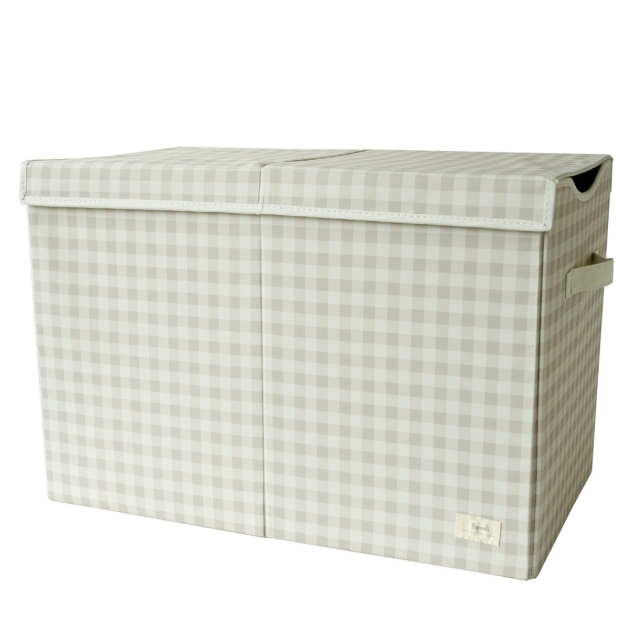 3 Sprouts Recycled Folding Toy Chest - Gingham Beige