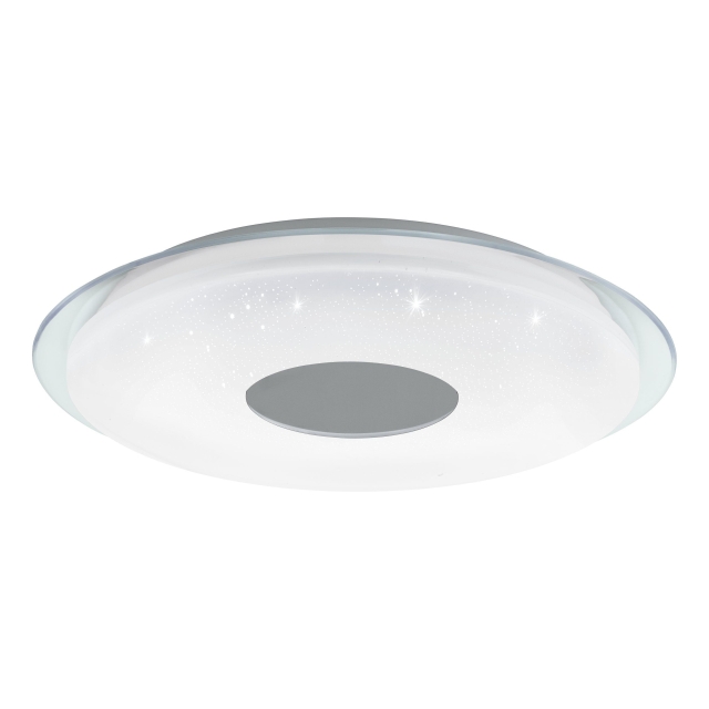 Eglo Lanciano-Z ceiling lamp chrome and white with crystal effect Ø45 - TW - Zigbee, Bluetooth