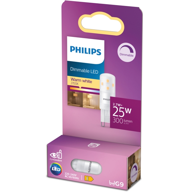 Philips LED G9 Kapsel 2,7W (25W) Dimbar 300lm