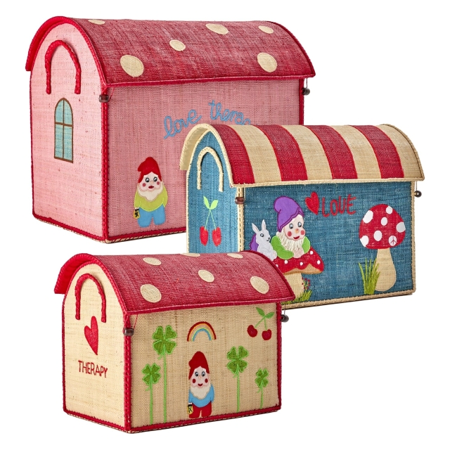 RICE Large Set of 3 Toy Baskets Love Therapy Theme