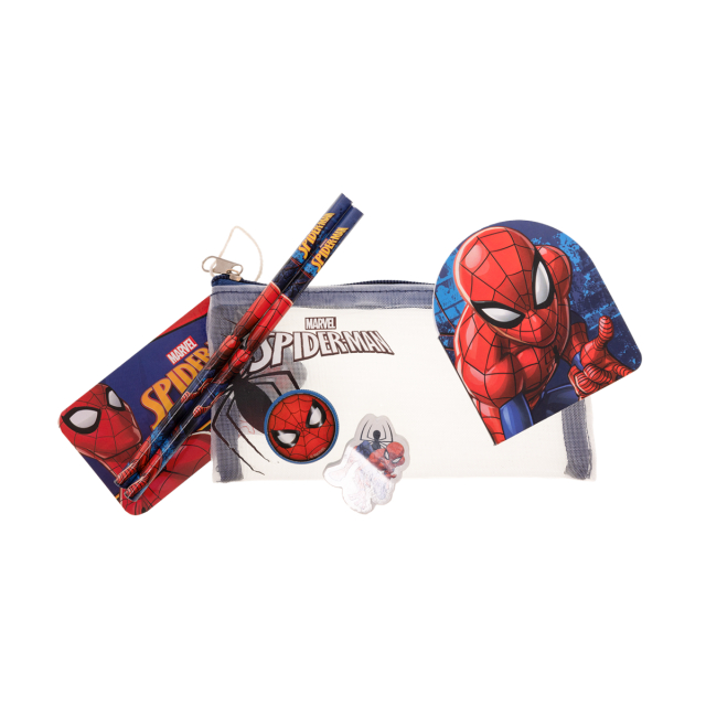 STOR Kids Licensing - Filled mesh pencil pouch w/stationery - Spiderman (017808156)