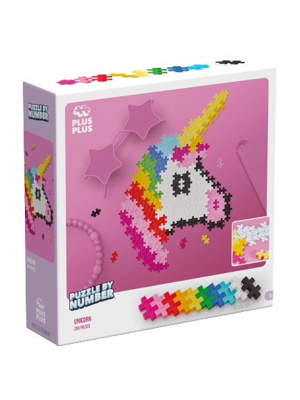 Plus Plus Puzzle By Number Unicorn 250pcs - (3929)