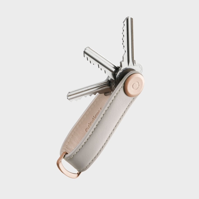 Orbitkey Leather Key Organiser - Stone/Grey