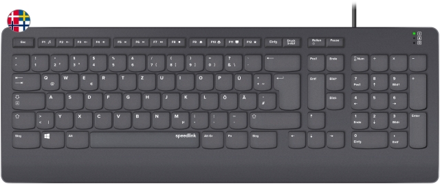 Speedlink HI-GENIC Antibacterial Keyboard, black - Nordic Layout