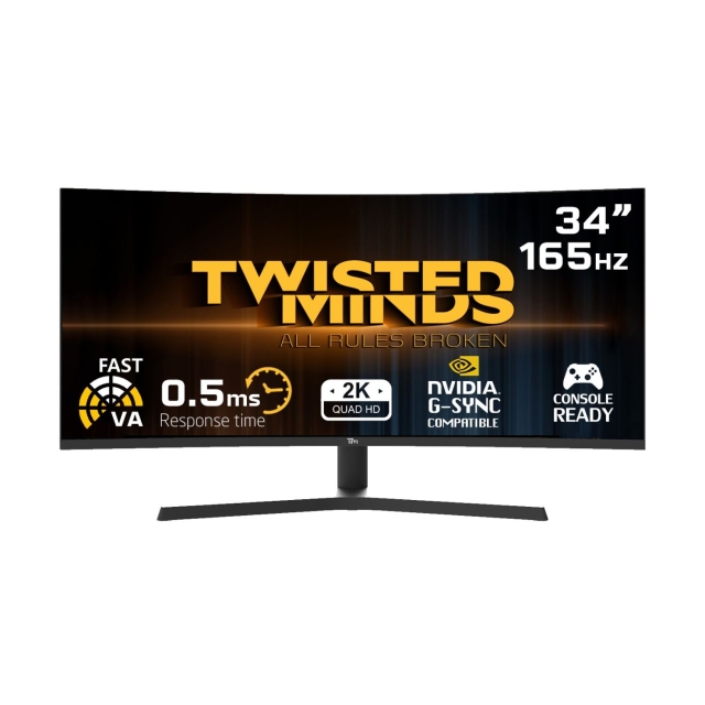 Twisted Minds Eclipse Pro Series CURVE 34 WQHD - 165HZ 0.5ms VA Gaming Monitor
