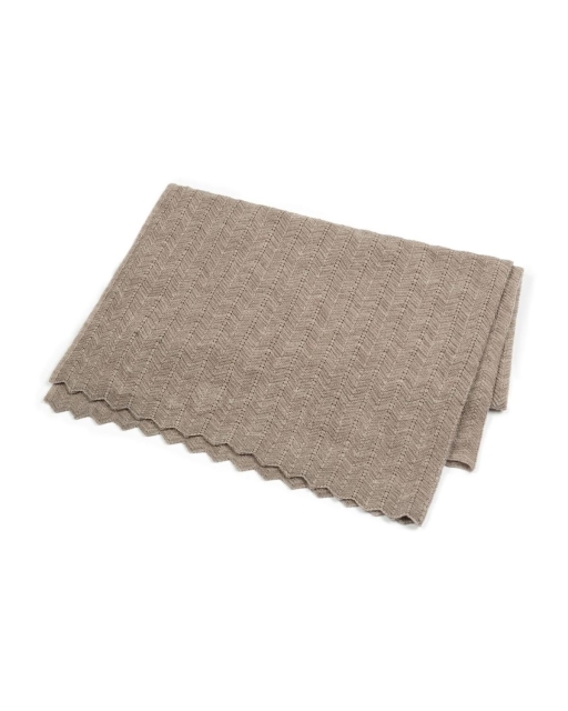 Smallstuff Baby Blanket Fishbone Merino Wool - Nature