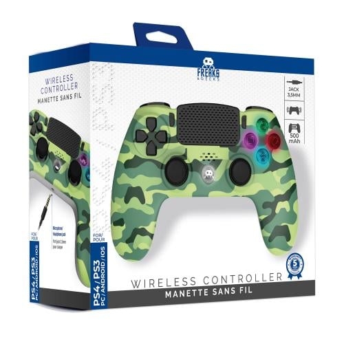 Trade Invaders Wireless Controller for PS4 with 3,5mm jack slot - LED-Green Camo