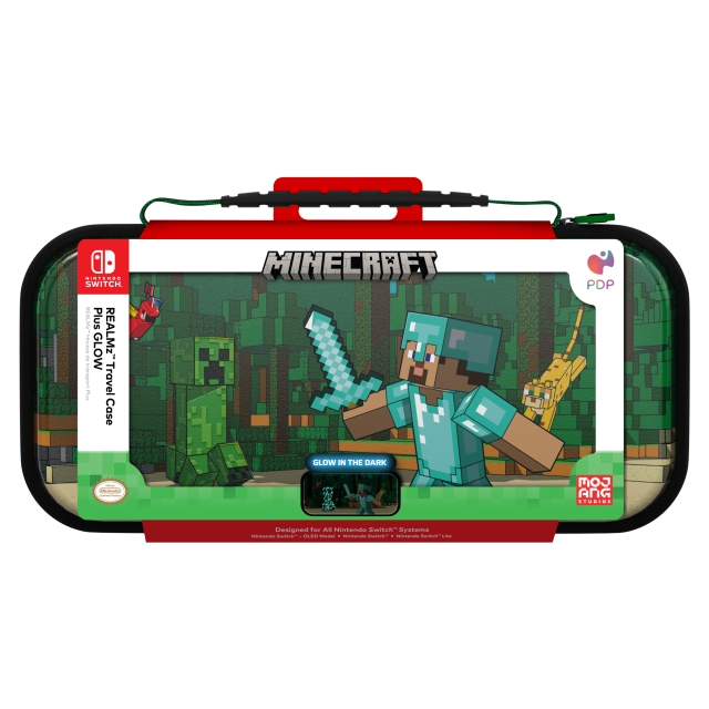 PDP Gaming Travel Case Plus GLOW - Minecraft Forest Battle