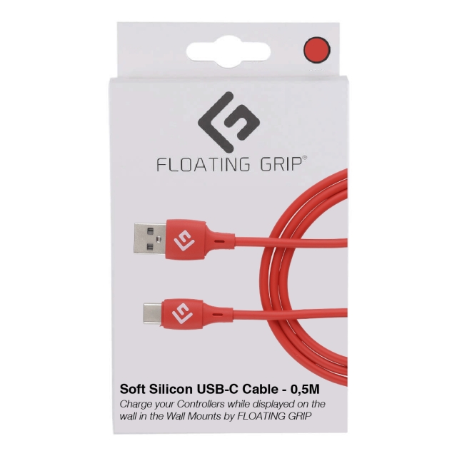 FLOATING GRIP 0,5M Silicone USB-C Cable (Red)