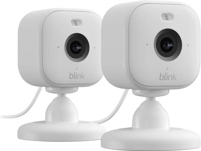 Blink Mini 2 Smart Indoor Security Camera 2pcs set White
