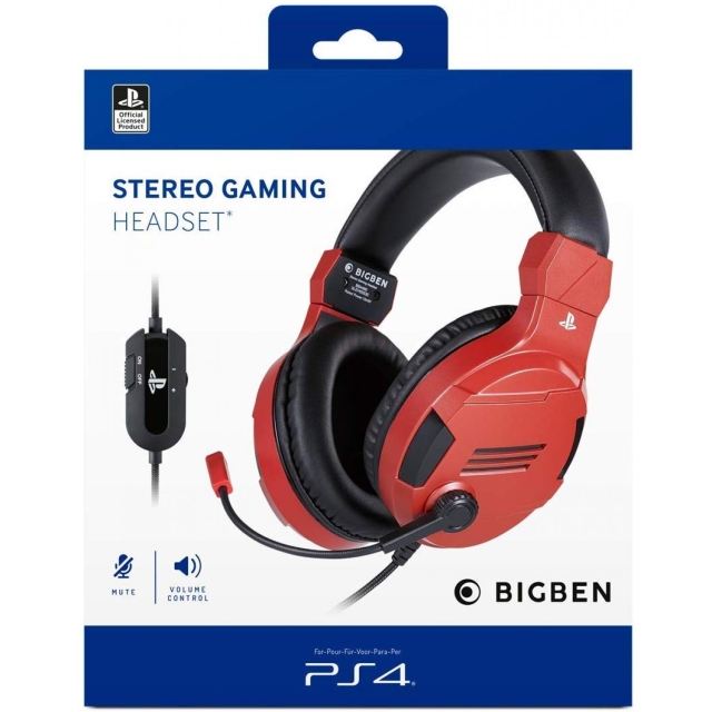 Bigben Playstation 4 HW Bigben Stereo Gaming Headset v3 (Red)