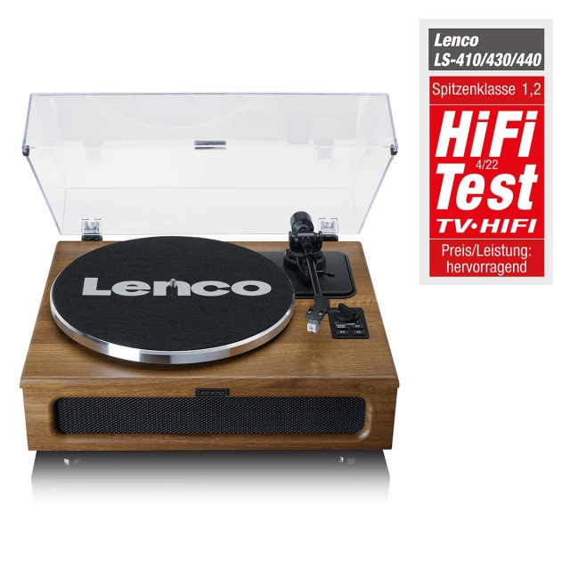 Lenco Turntable with 4 speakers built-in and Bluetooth® reception Wood