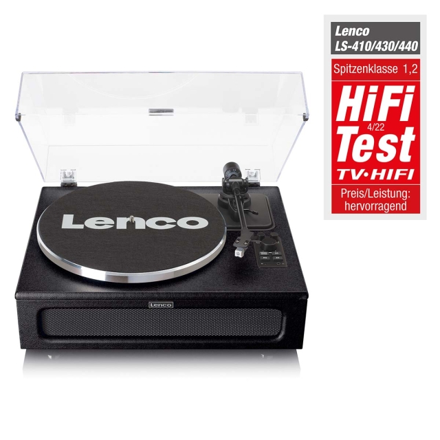 Lenco Turntable with 4 speakers built-in and Bluetooth® reception Black