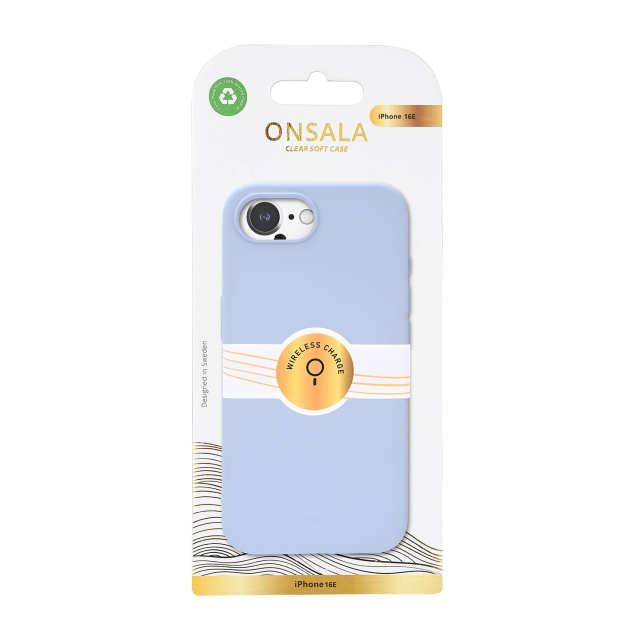 Onsala Phone Case iPhone 16E Back Silicone Touch Recycled MagSerie Chalk Summer Sky