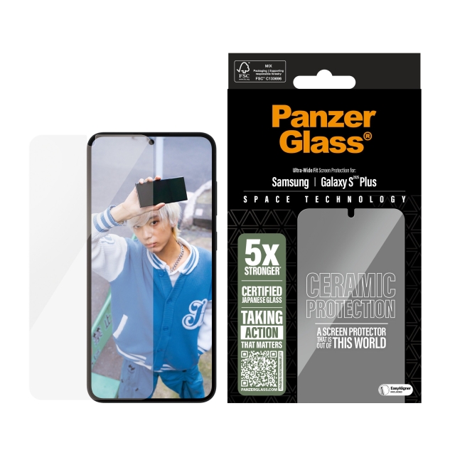 PanzerGlass Ceramic Screen Protector Samsung Galaxy S25 Plus - Ultra-Wide Fit