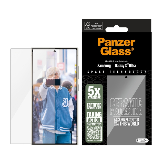 PanzerGlass Ceramic Screen Protector Samsung Galaxy S25 - Ultra-Wide Fit