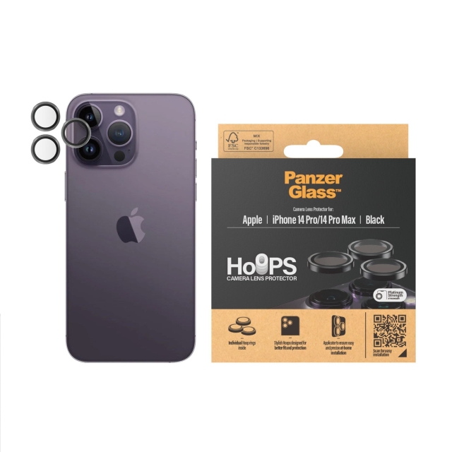 PanzerGlass Hoops Camera Lens Protector iPhone 14 Pro/14 Pro Max - Black