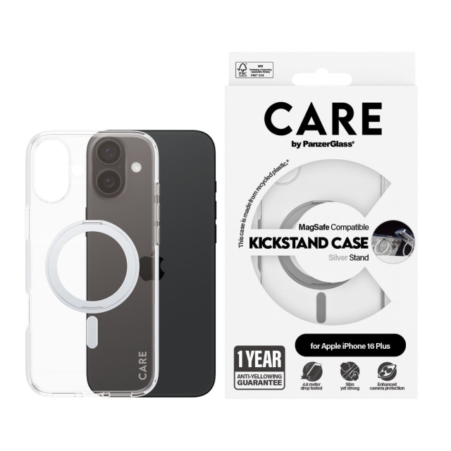 CARE by PanzerGlass - Case - Transparent & MagSafe - iPhone 16 Plus