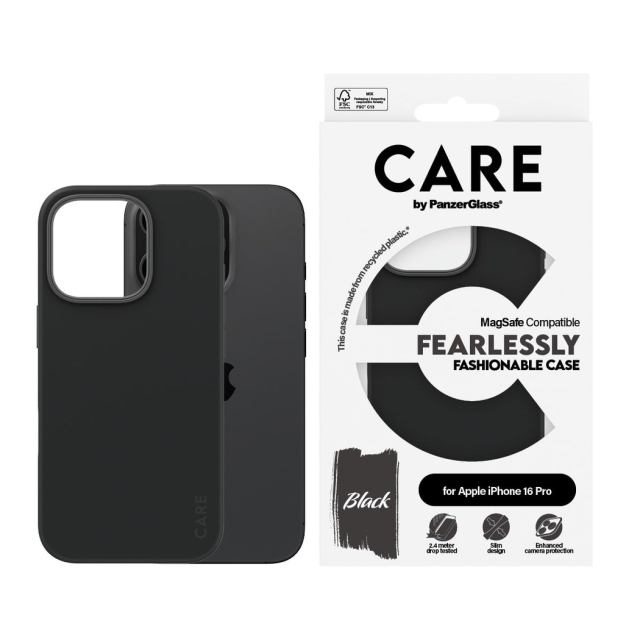 CARE by PanzerGlass -  Case - Black - MagSafe - iPhone 16 Pro