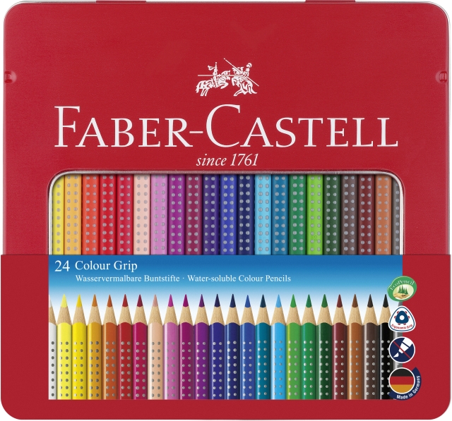 Faber-Castell Coloured pencil Colour Grip tin of 24 (112423)