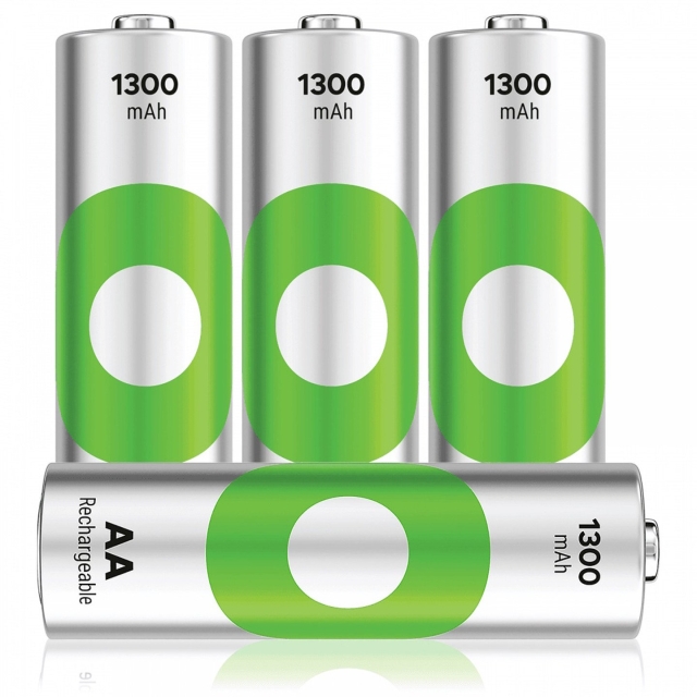 GP ReCyko NiMH 130AAHCE Rechargeable Batteries, 4-Pack