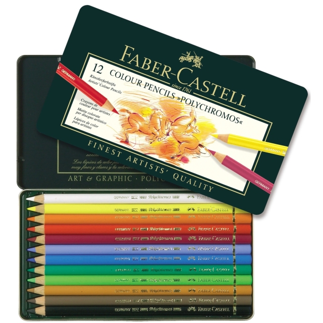 Faber-Castell Polychromos Colour Pencil tin of 12