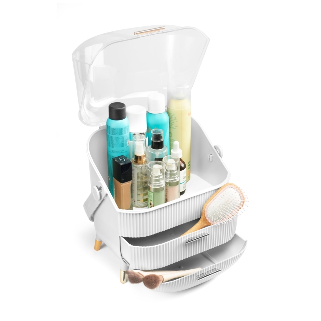 Gillian Jones Large organizer with handle and 2 drawers - White - Large