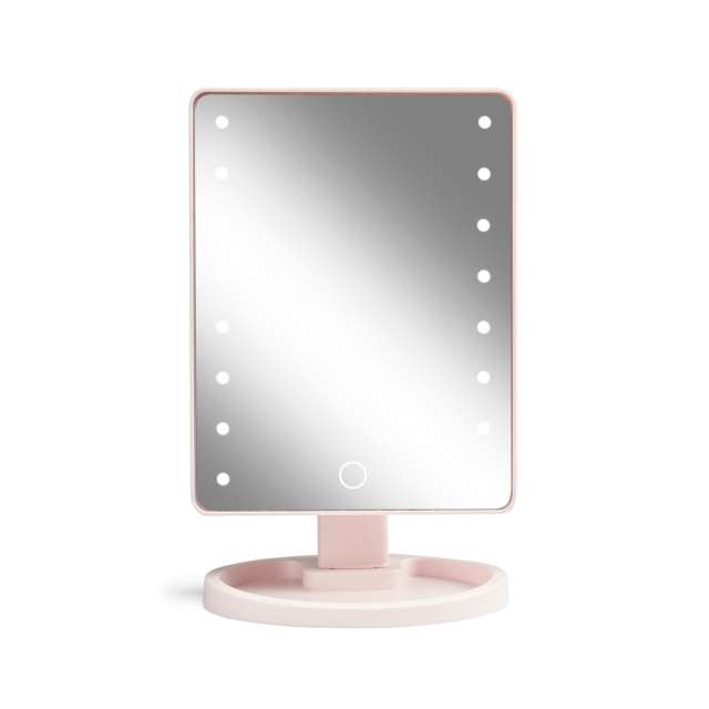 Gillian Jones Hollywood mirror with Touch, LED light and USB-C - Rosa