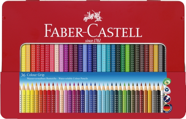 Faber-Castell Coloured pencil Colour Grip tin of 36 (112435)