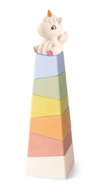 Kinder and Kids Wheat Straw Unicorn Tower Stacking Game - (K30009)