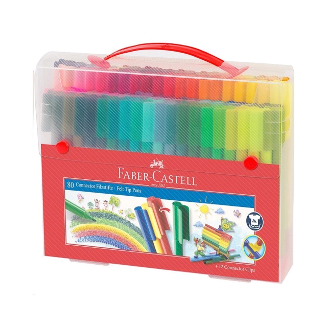 Faber-Castell ​Connector Pens, Carry case, 80 pc (155579)