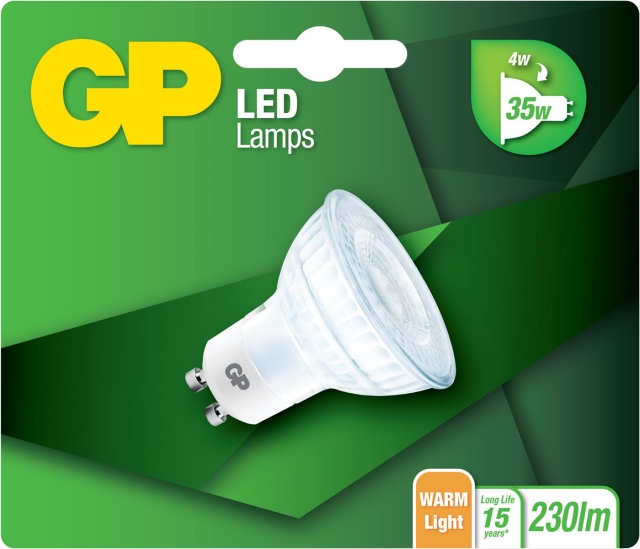GP LED Lamp, GU10, 4W (35W), 230lm