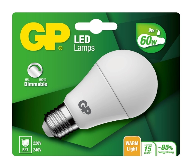 GP LED Lamp Classic, E27, DIM, 9W (60W), 806lm