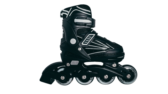 Outsiders Adjustable Kids Inline Rollerblades - Black/Grey (size: 31-34)