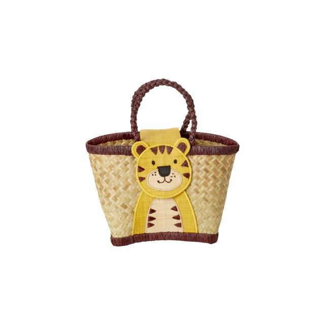 RICE Raffia Kids Bag with Tiger Closing - (KIBAG-TIG)