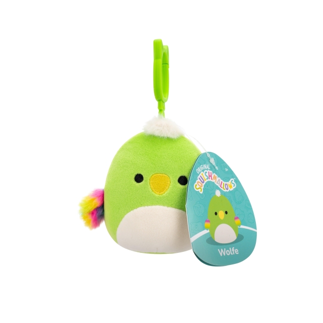 Squishmallows 9 cm P22 Clip On  - Wolfe Green Parrot
