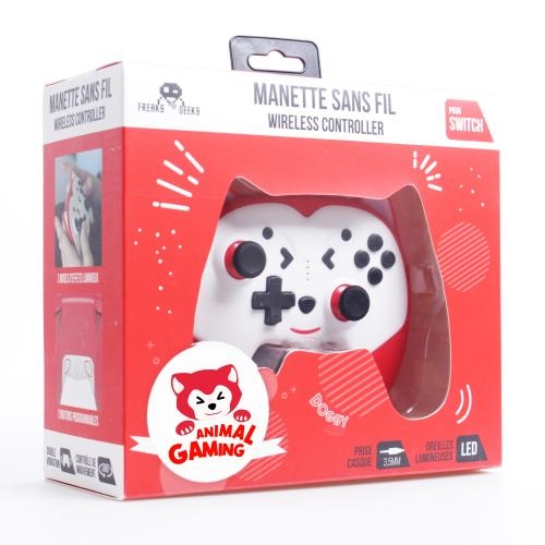 Trade Invaders Switch - Doggy Wireless Controller  for Children with paddles  - Red