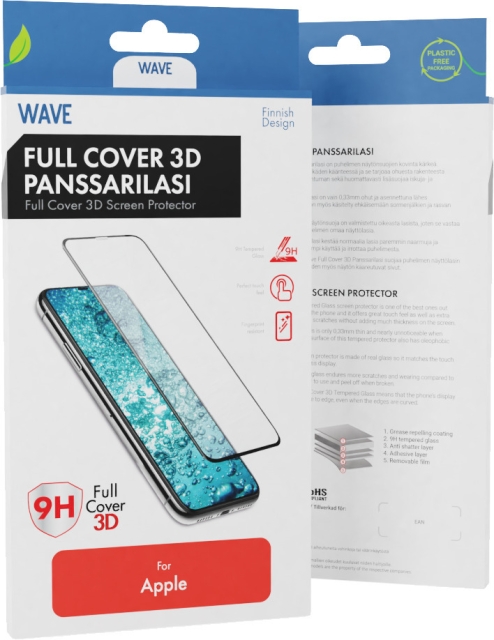 Wave 3D Armoured Glass, iPhone X / Xs / 11 Pro, black