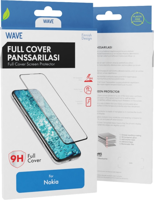 Wave Full Cover armoured glass, Nokia 4.2, black
