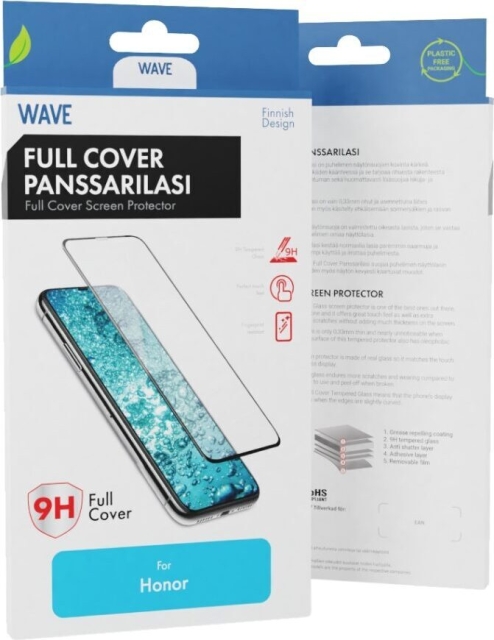 Wave Full Cover armoured glass, Honor X7b, black bezel