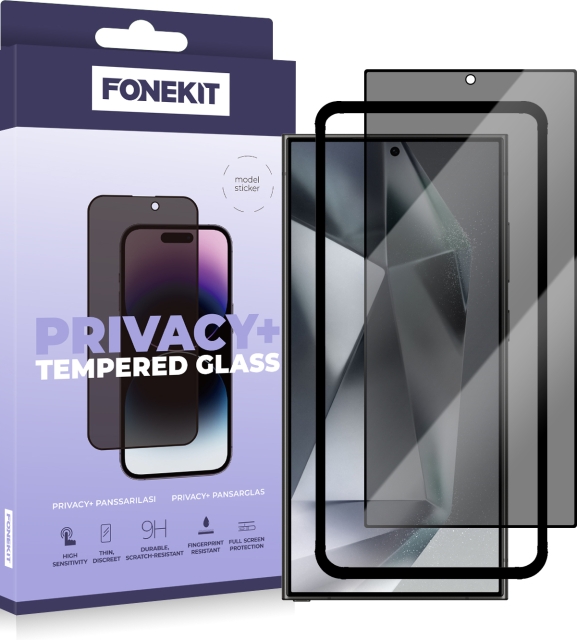 FoneKit Privacy+ Full Cover, Galaxy S24 Ultra, black
