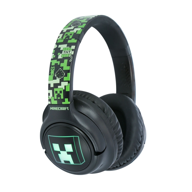 MINECRAFT Headphone Minecraft Led Light Sharing Aux Over-Ear Wireless