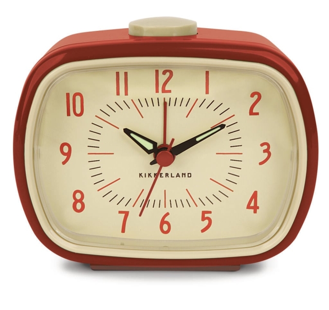 Kikkerland Retro Alarm Clock + Red (AC08-R-EU)