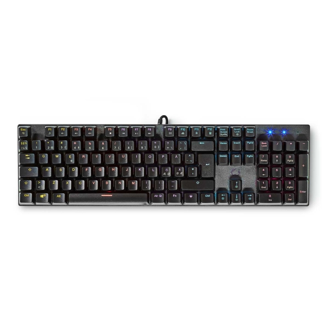 Nedis Wired Gaming Keyboard | USB Type-A | Mechanical Keys | LED | QWERTY | ND Layout | USB Powered | Power cable length: 1.50 m | Gaming