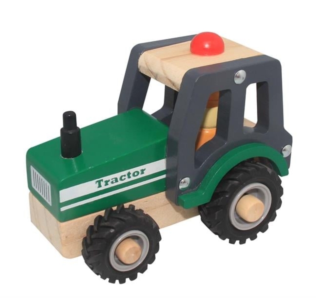Magni Wooden tractor with rubber wheels (3895)