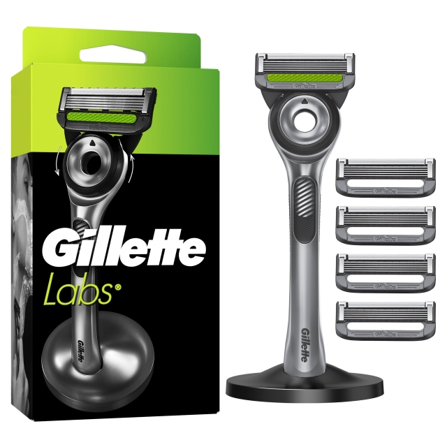 Gillette GilletteLabs with Exfoliating Bar Shaving Razor For Men - Green/Black